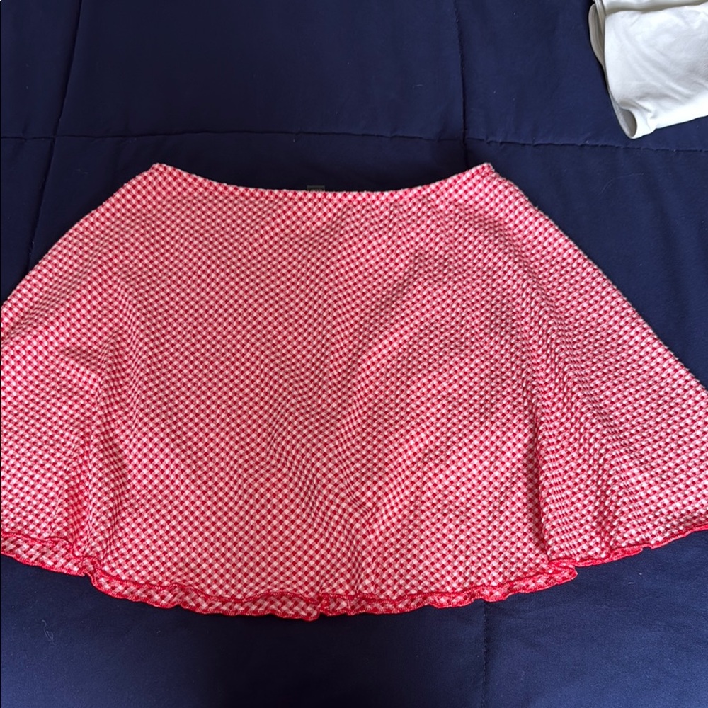 Wild Fable Red and White Skater Mini Skirt